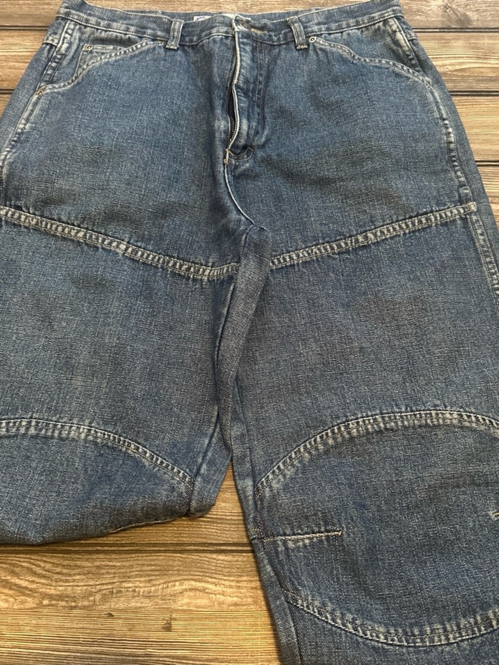 Vintage Relaxed Fit Men's Utility Blue Carpenter Jeans